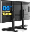Table Top TV Stand with Height Adjustable Legs - Stable 37 to 86 in