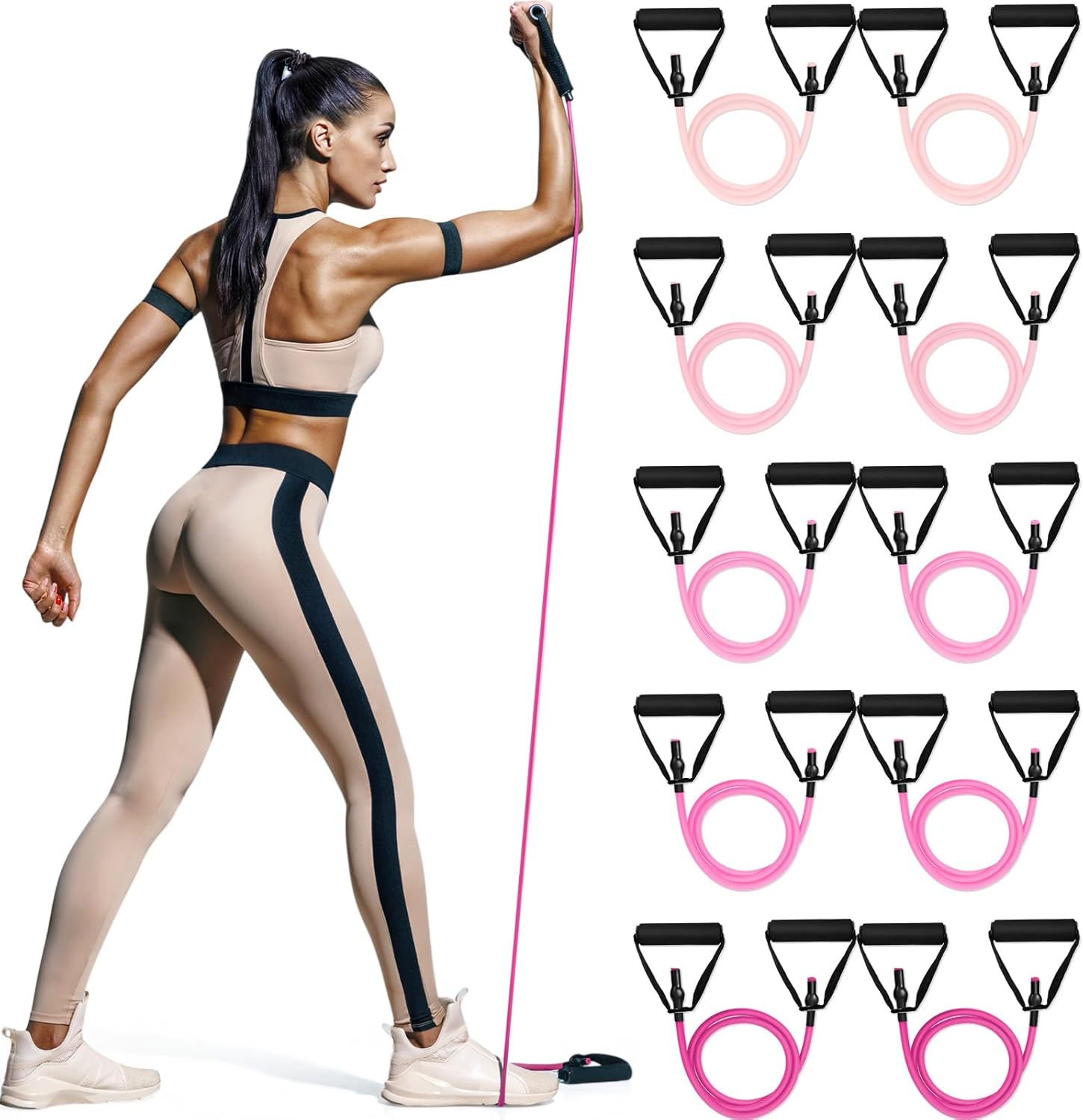 Shappy 10 Pcs Resistance Bands for Effective Workouts and Fitness