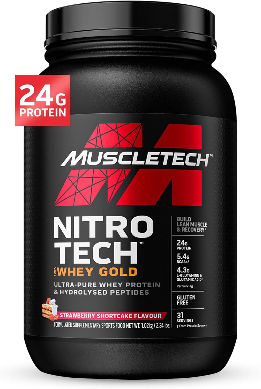 MuscleTech Nitro-Tech Whey Gold Protein Powder for Lean Muscle