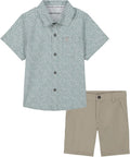 Calvin Klein boys 2pc Shirt Short Set - Soft Everyday Short Set