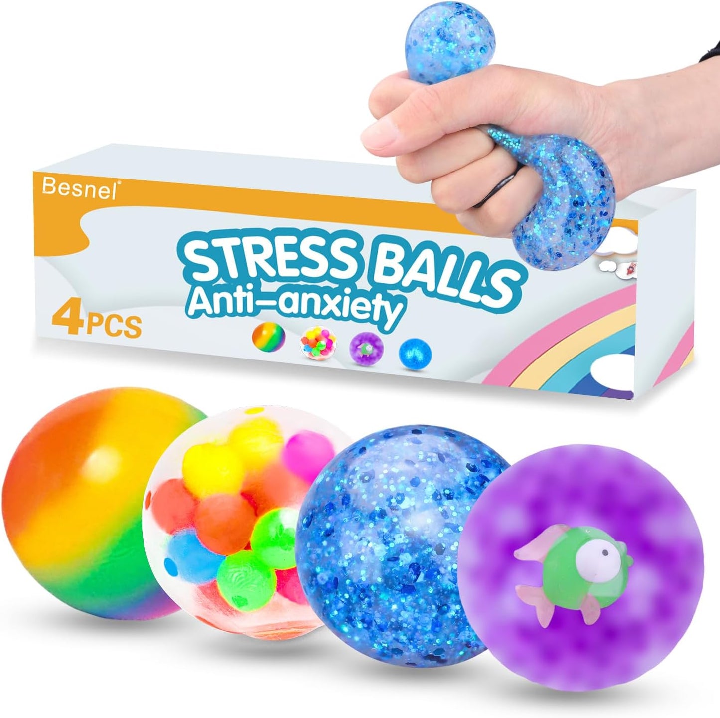 BESNEL Stress Balls Set - Relieve Stress & Boost Fun!