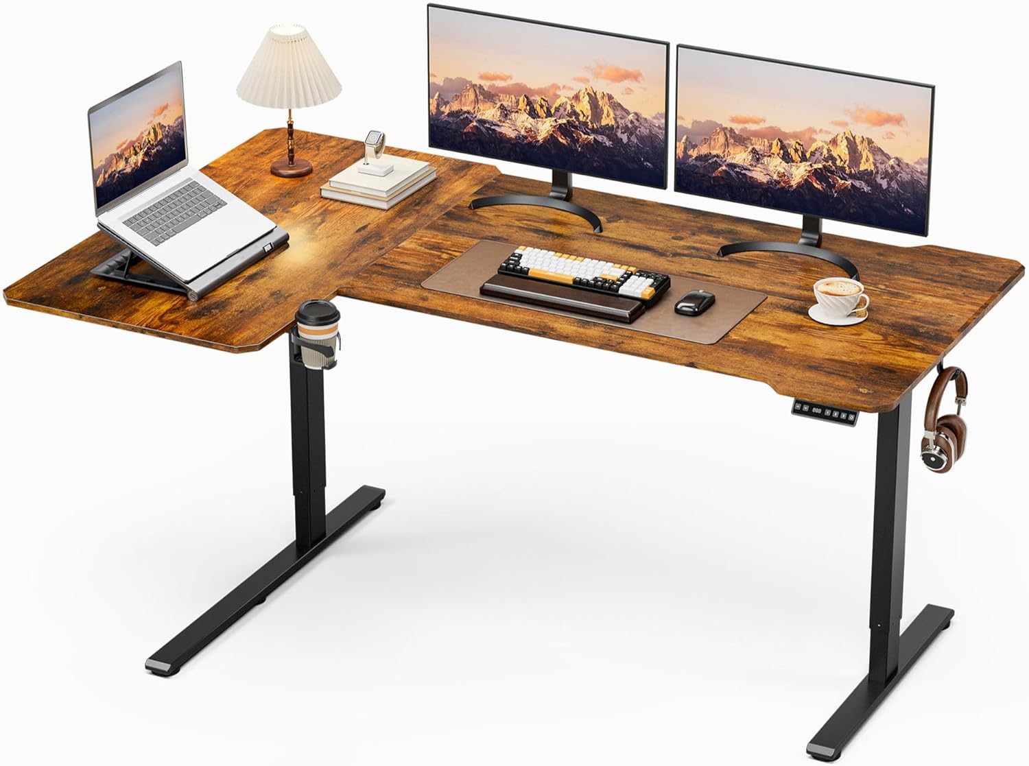 71 Inch L Shaped Standing Desk Adjustable Height for Comfort