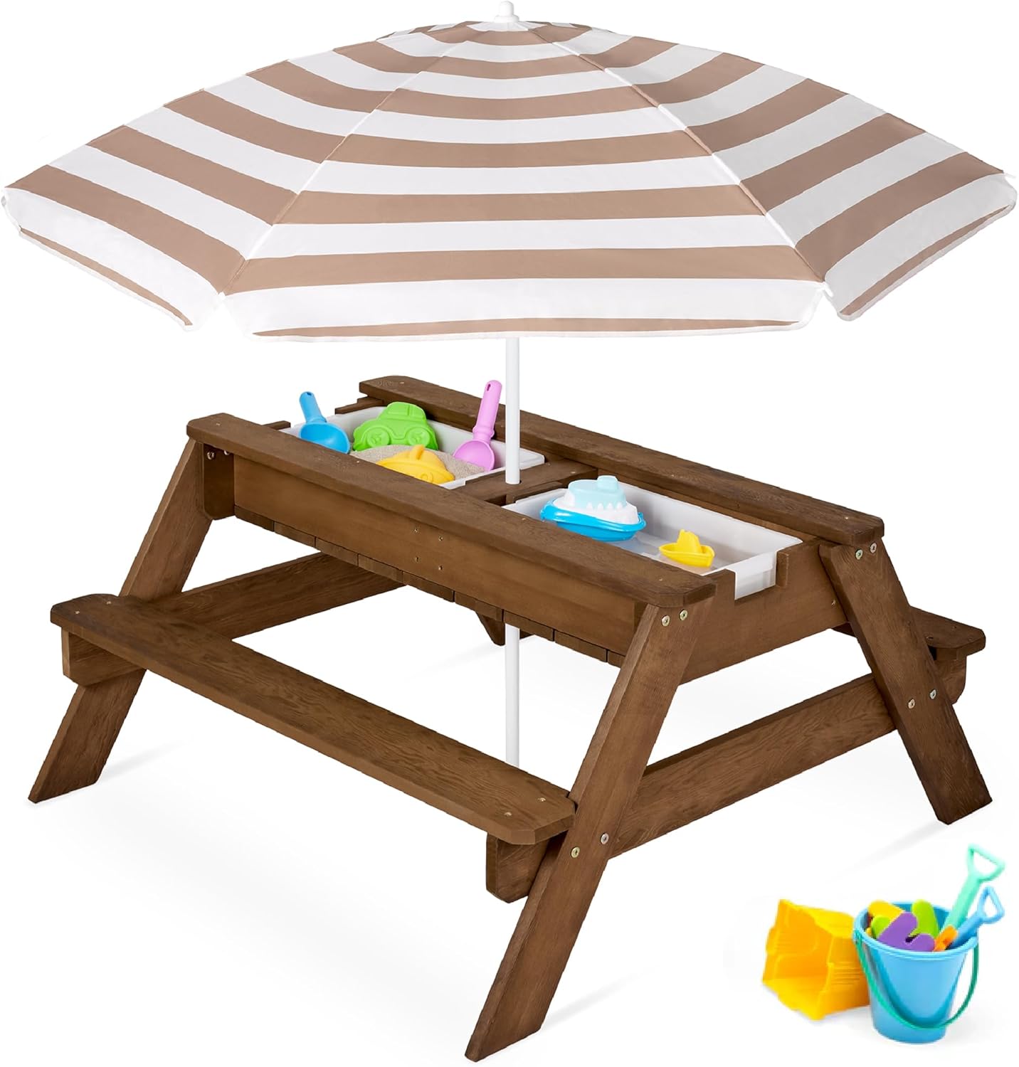 Kids 3-in-1 Sand & Water Table for Outdoor Fun and Learning