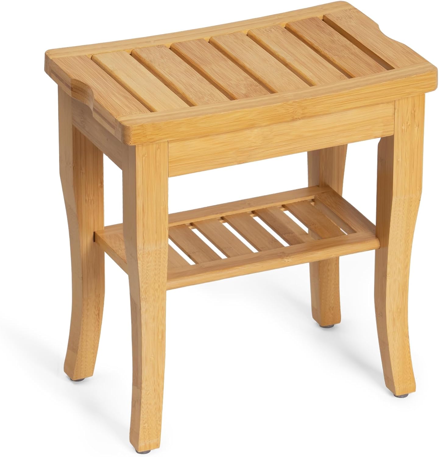 Spa Bamboo Shower Bench - Waterproof & Storage Shelf