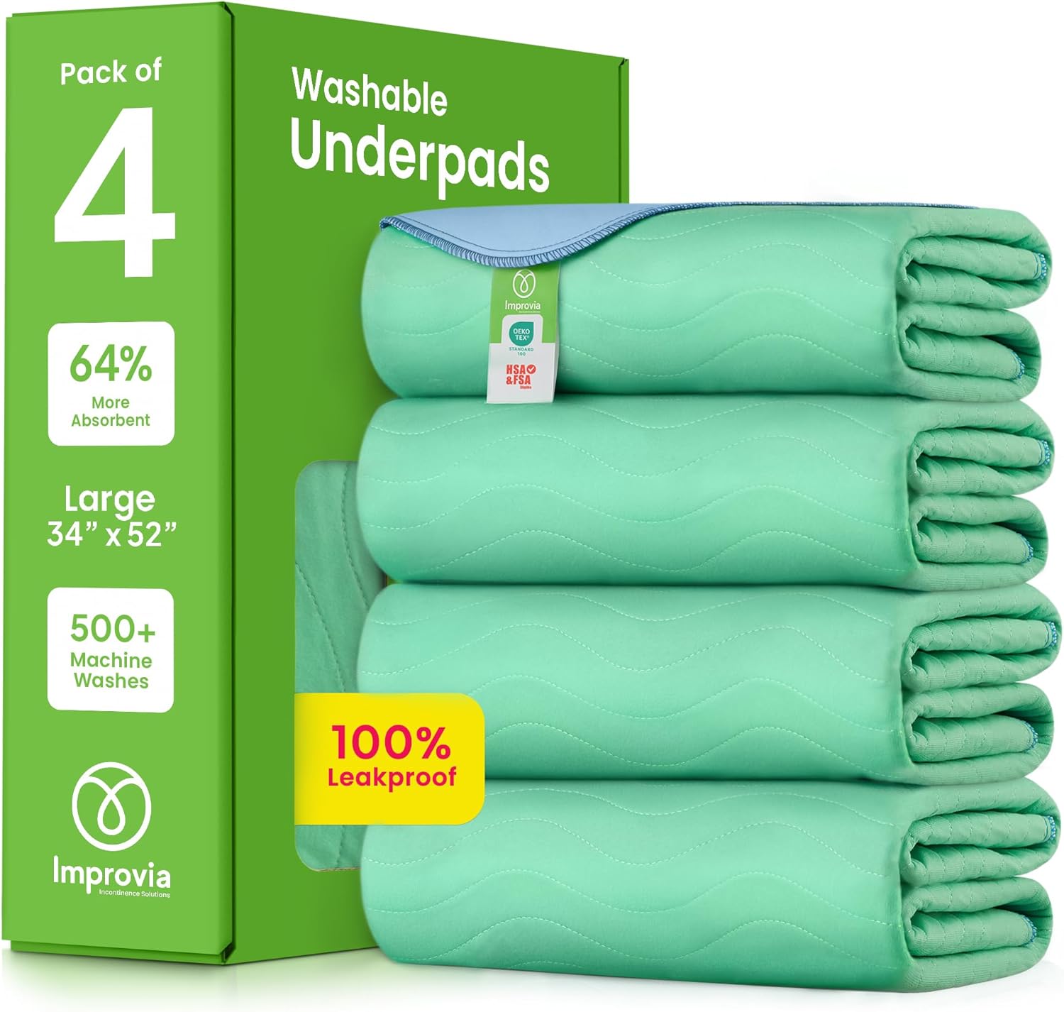 IMPROVIA Washable Underpads for Heavy Absorbency and Protection
