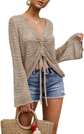 Stylish Crochet Top Beach Cover Up for Women by FERBIA