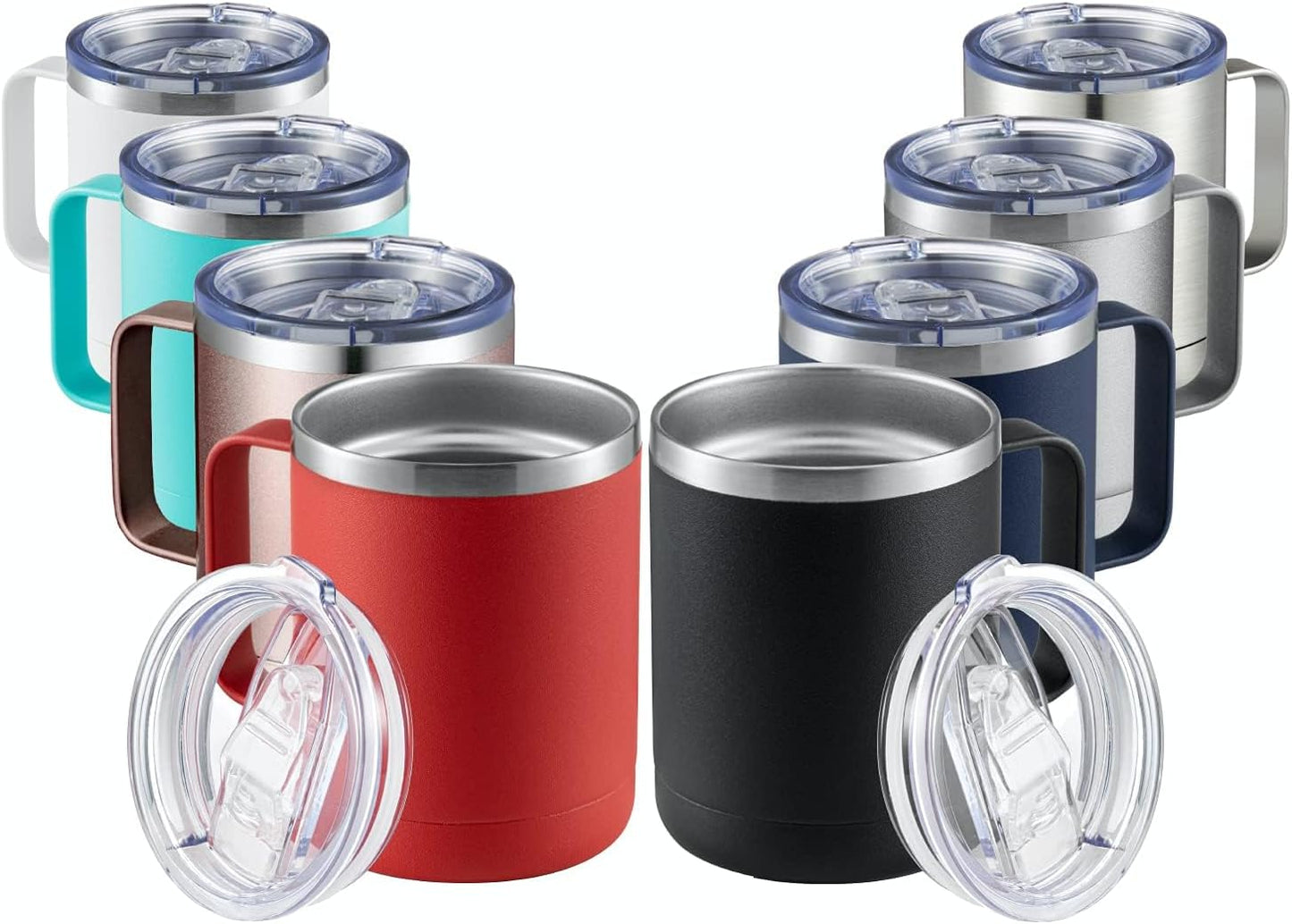 MEWAY 12oz Stainless Steel Insulated Travel Tumblers Set of 8