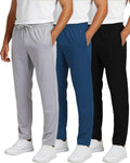 Mens 3-Pack Sweatpants Athletic Track Pants with Pockets - Big & Tall
