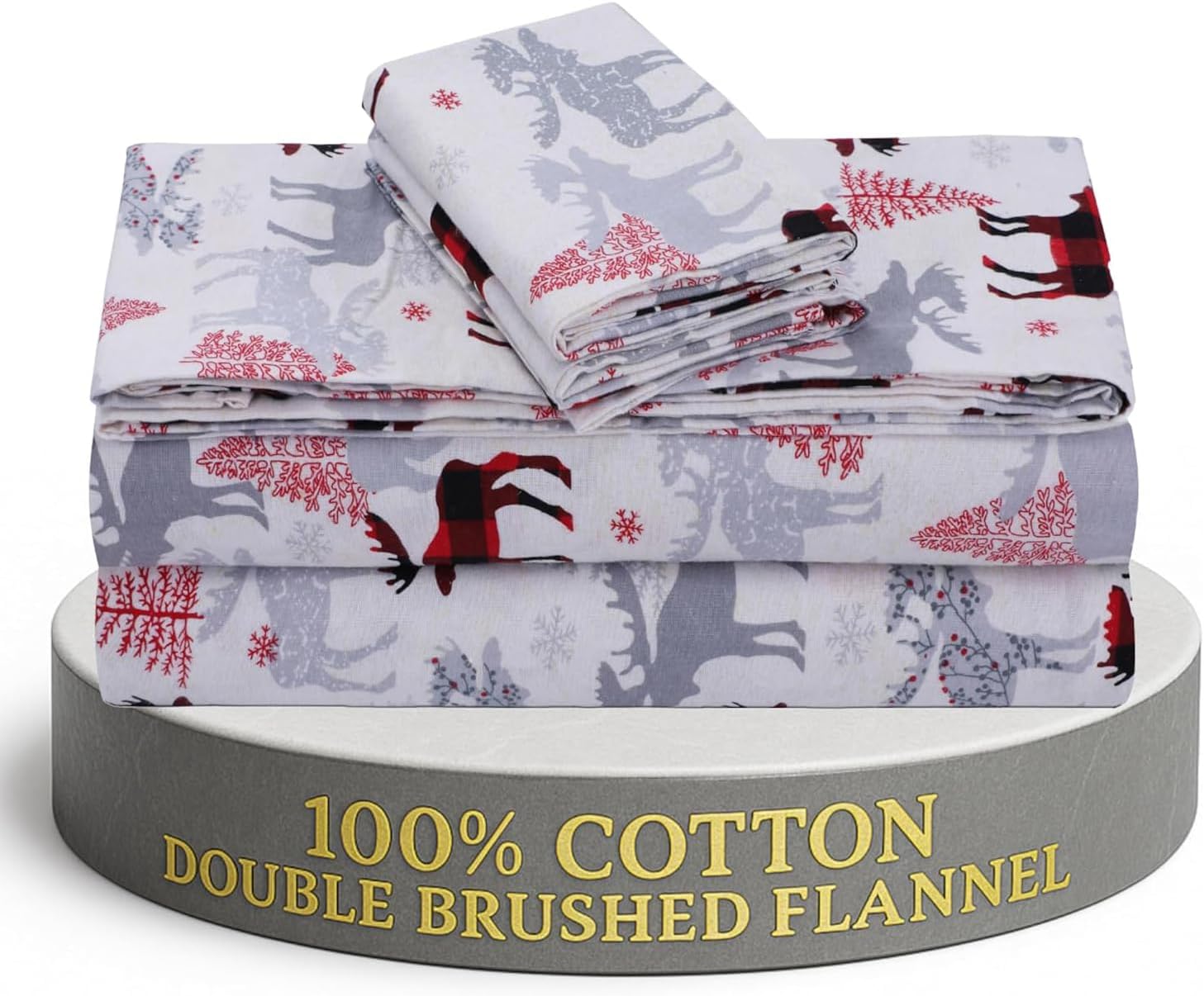 Feather & Stitch 100% Cotton Flannel Full Sheet Set for Cozy Sleep