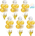 Gold Table Centerpiece Balloons Stand Kit with Confetti Balloons