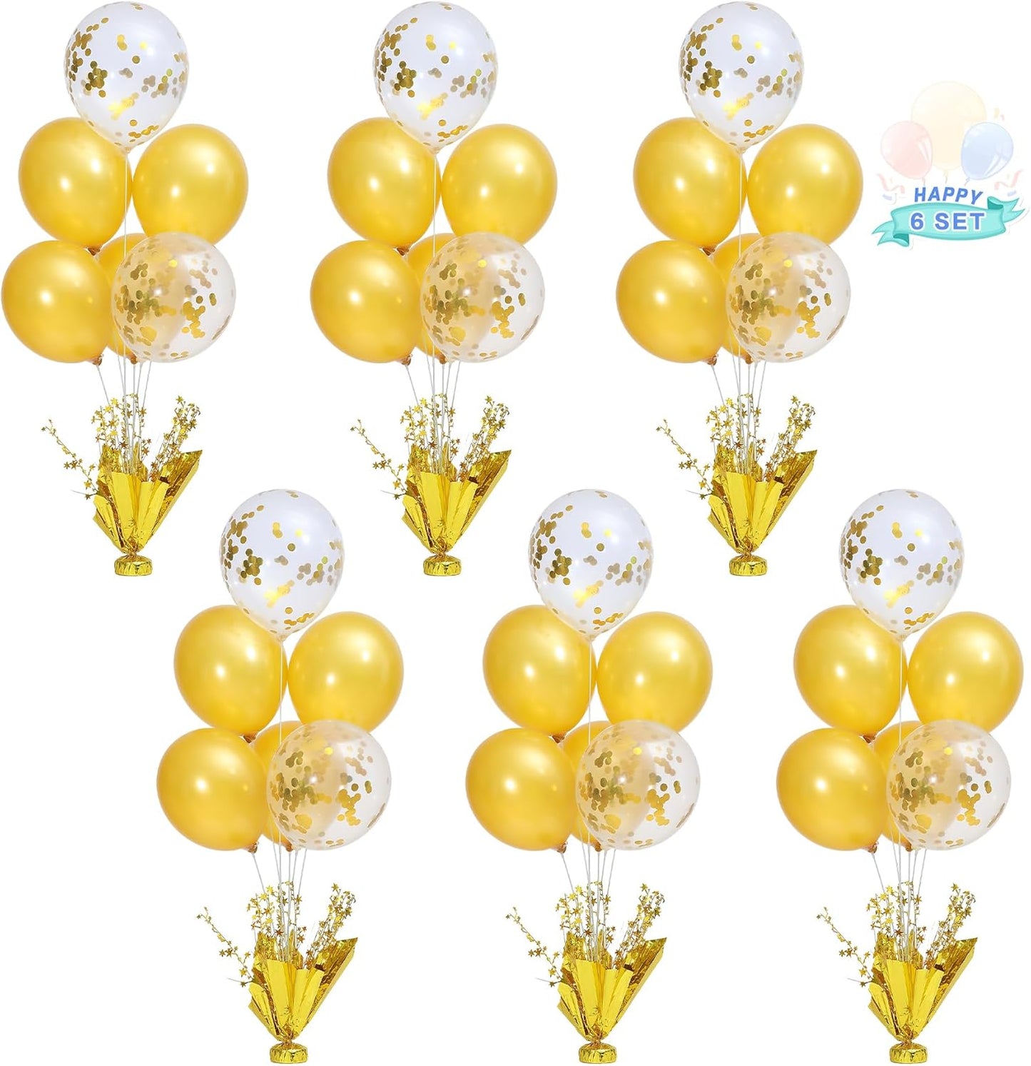 Gold Table Centerpiece Balloons Stand Kit for Party Decorations