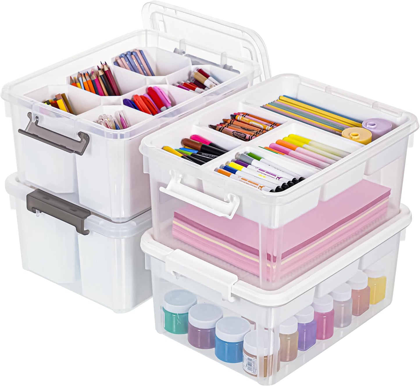 Citylife 17 QT Plastic Storage Bins for Organizing Tools and Crafts