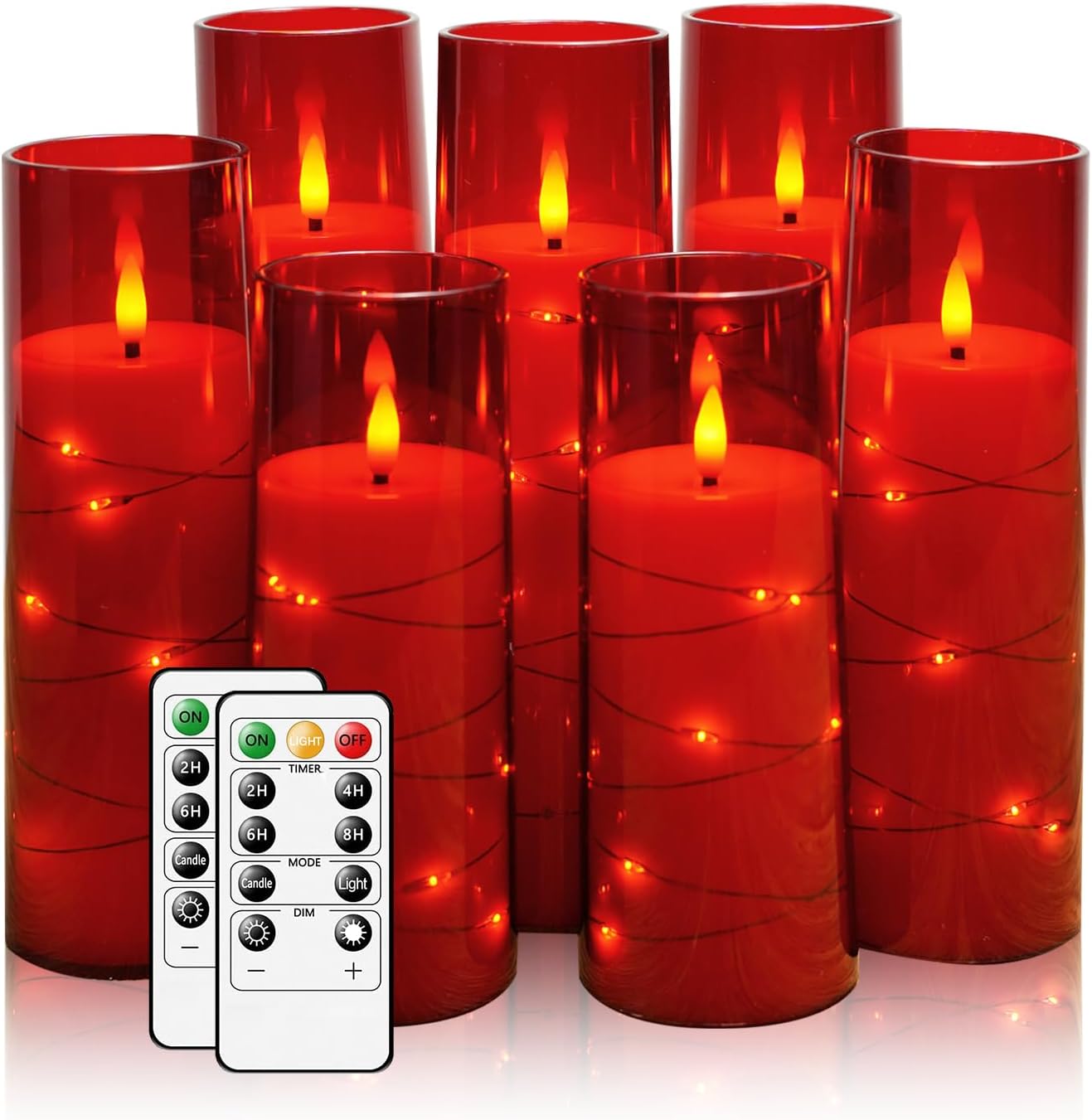 Flameless Candles with Embedded Star String for Home Decor
