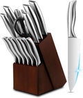 Knife Set 14 Piece Kitchen Knife Set with Wood Block - Versatile