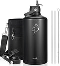 BUZIO 1 Gallon Water Jug with Straw Handle Lid - 128oz Insulated
