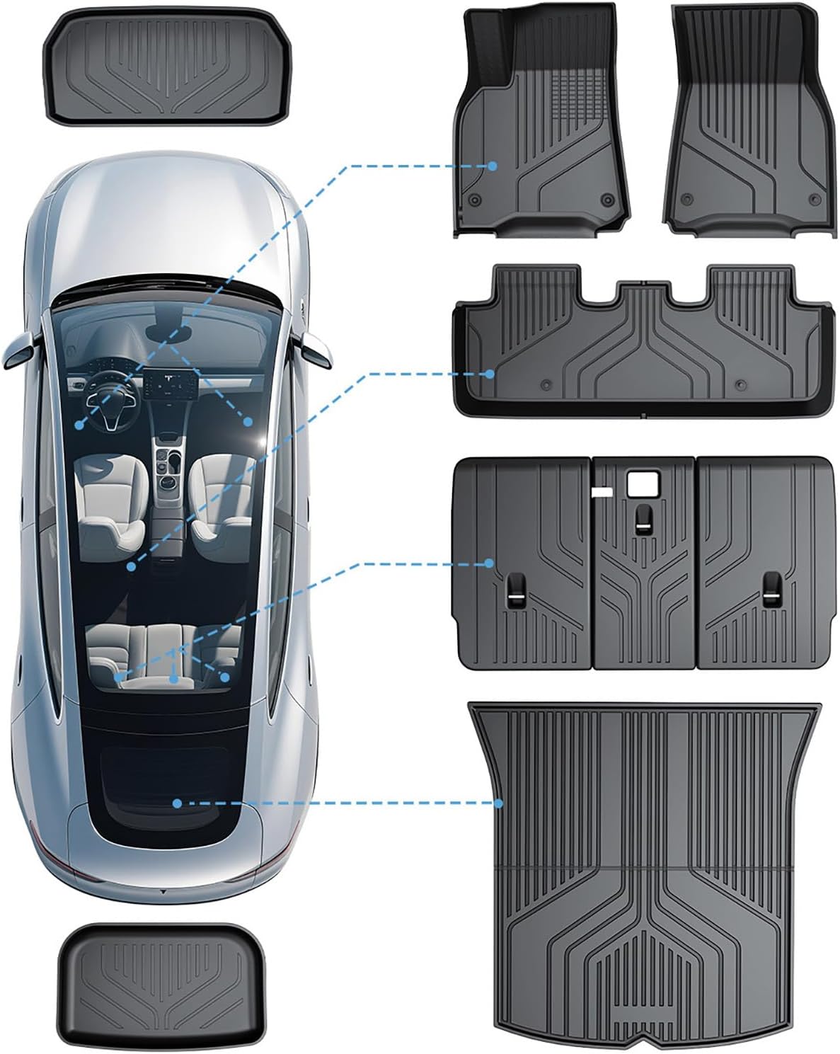 COMAUTO Thickened TPE Floor Mats for Tesla Model Y 2020-2025