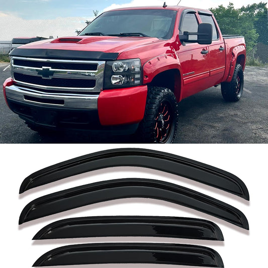 4-pcs Sun Rain Snow Vent Guard Shade Window Visors for Chevy
