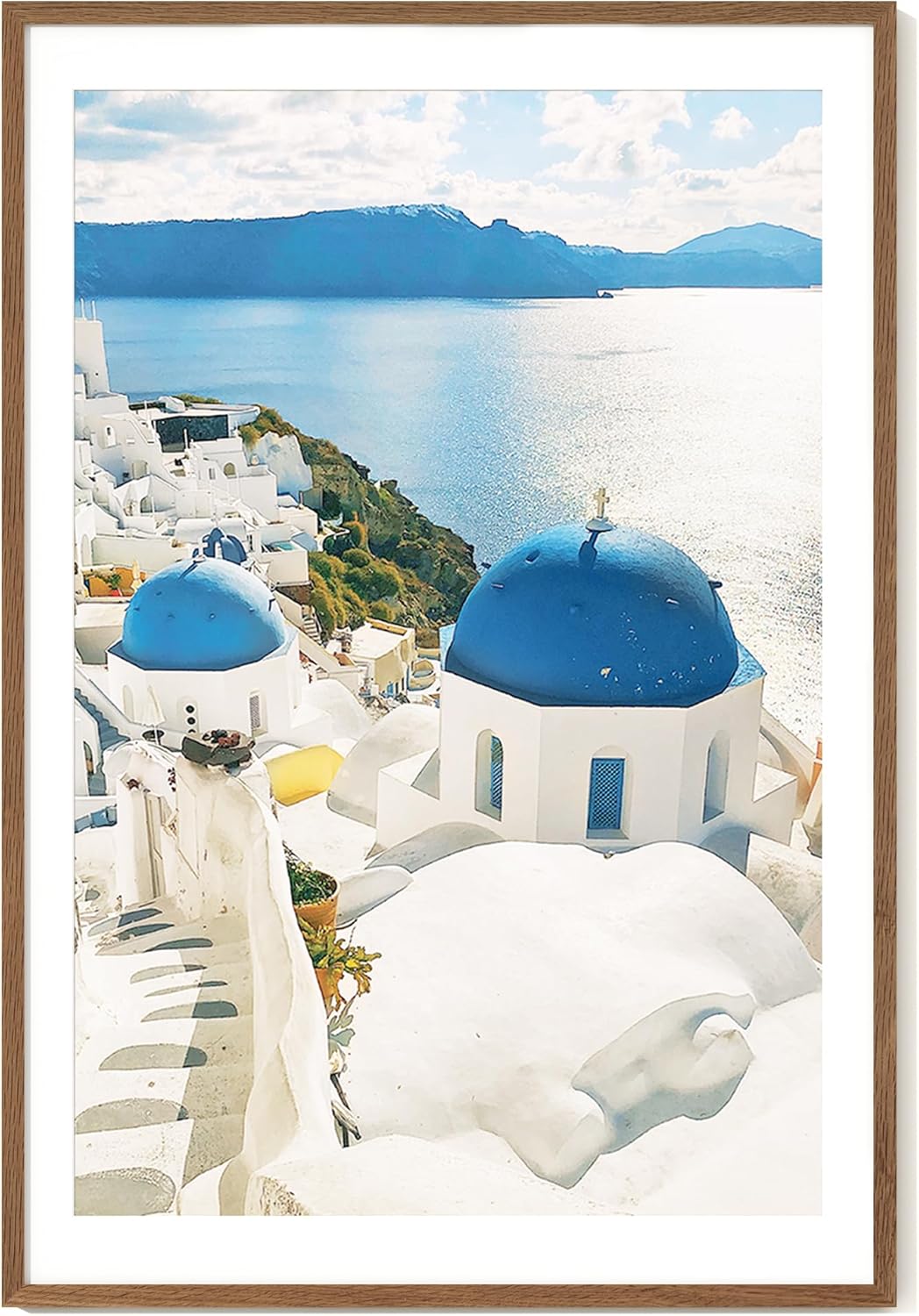 27x40 Picture Frame with Mat for 24x36, Solid Oak Wood Design