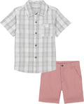 Calvin Klein boys 2pc Shirt Short Set - Soft Everyday Staple any