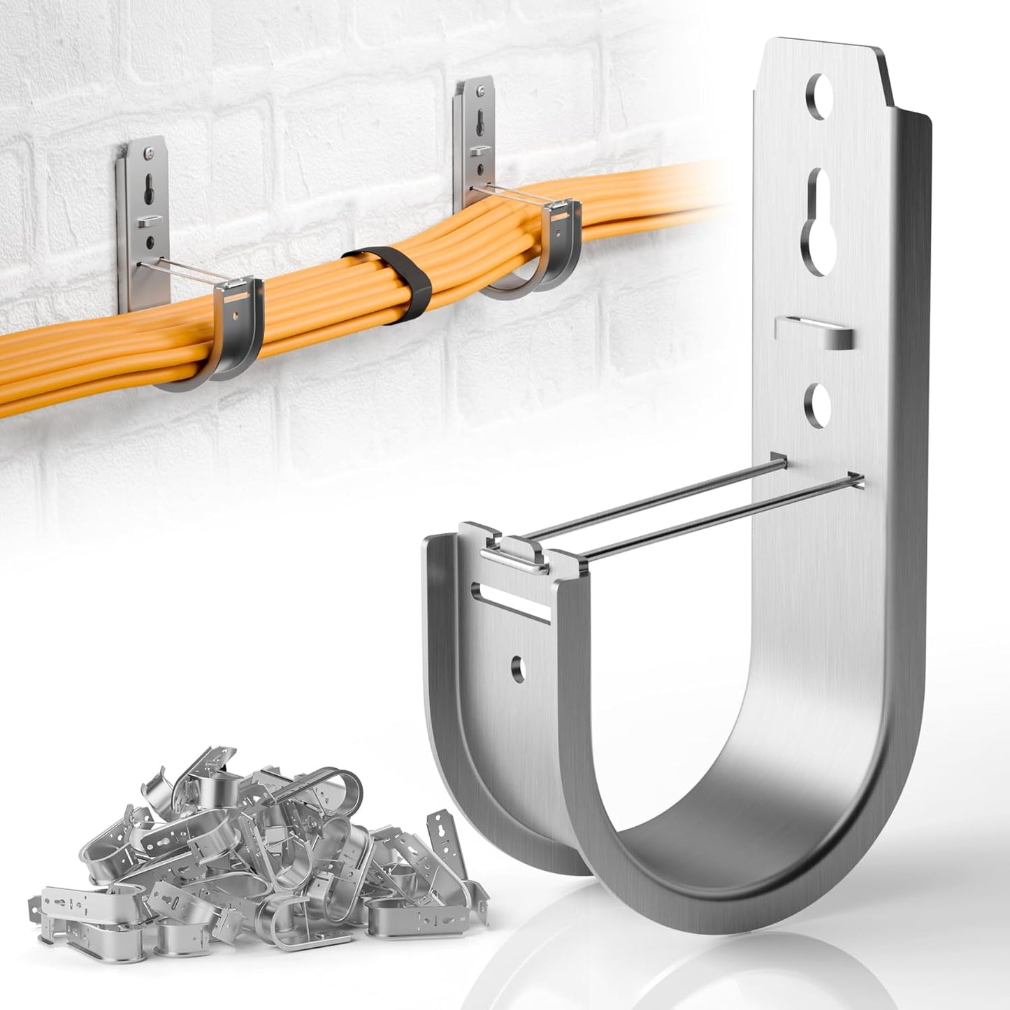 50 Pack Wall Mount J Hook for Cable Management and Support