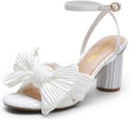 Women's Bow Knot Heeled Sandals Low Chunky Heel - Dress Slingback