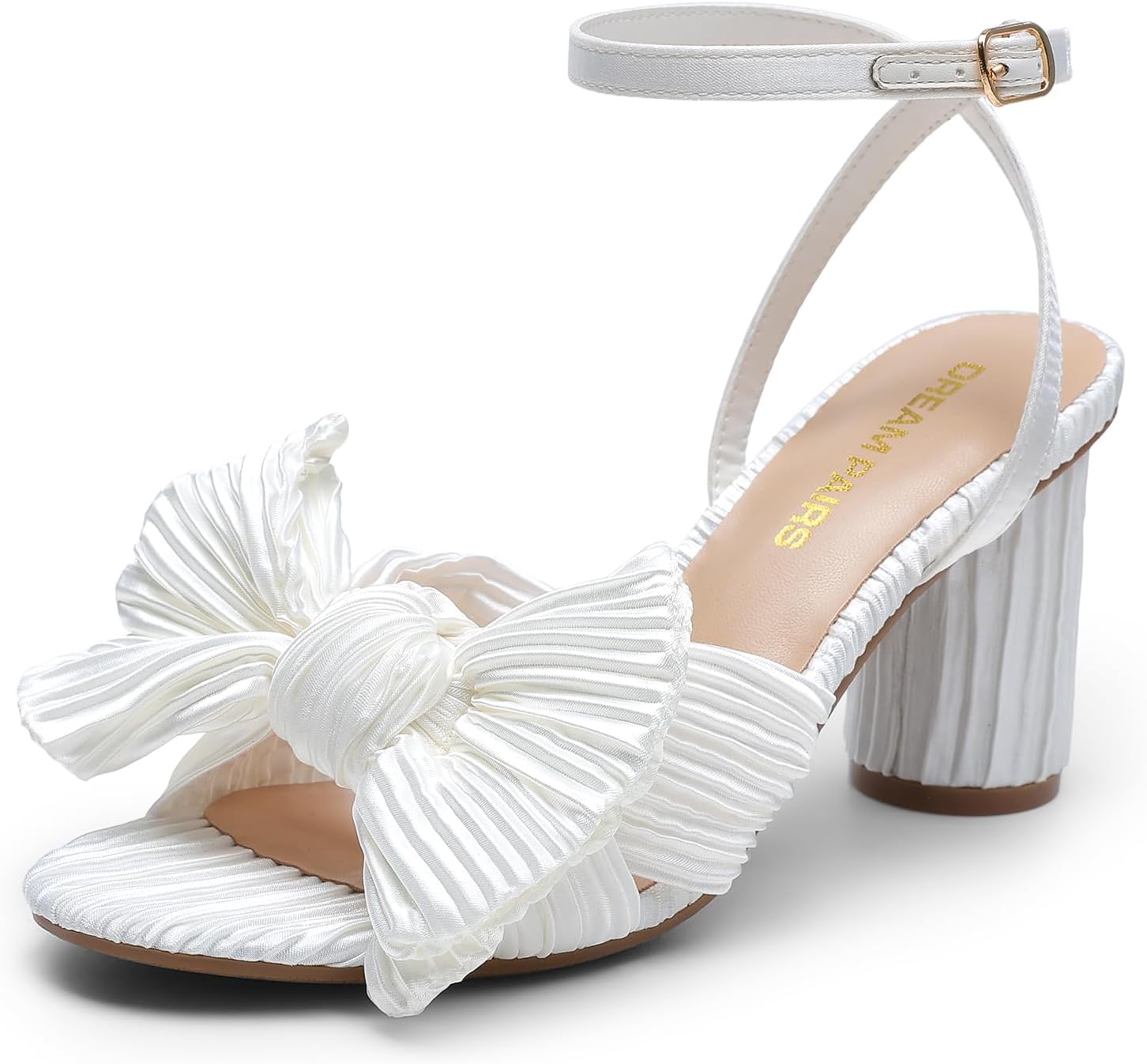 DREAM PAIRS Women's Bow Knot Heeled Sandals for Weddings
