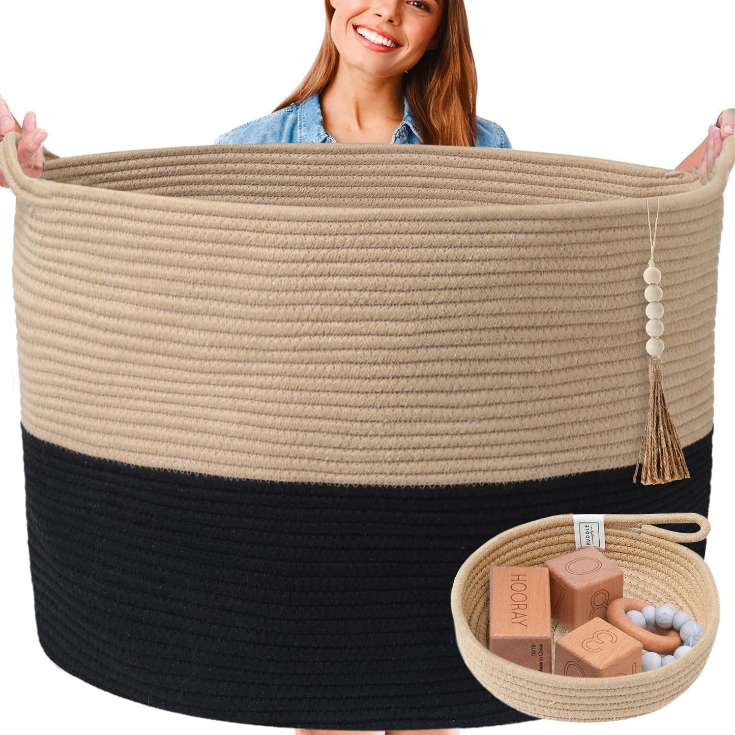 XXXL Washable Blanket Basket for Living Room Storage Needs