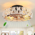 Boho Caged Ceiling Fan with Lights and Remote - 20in Flush Mount