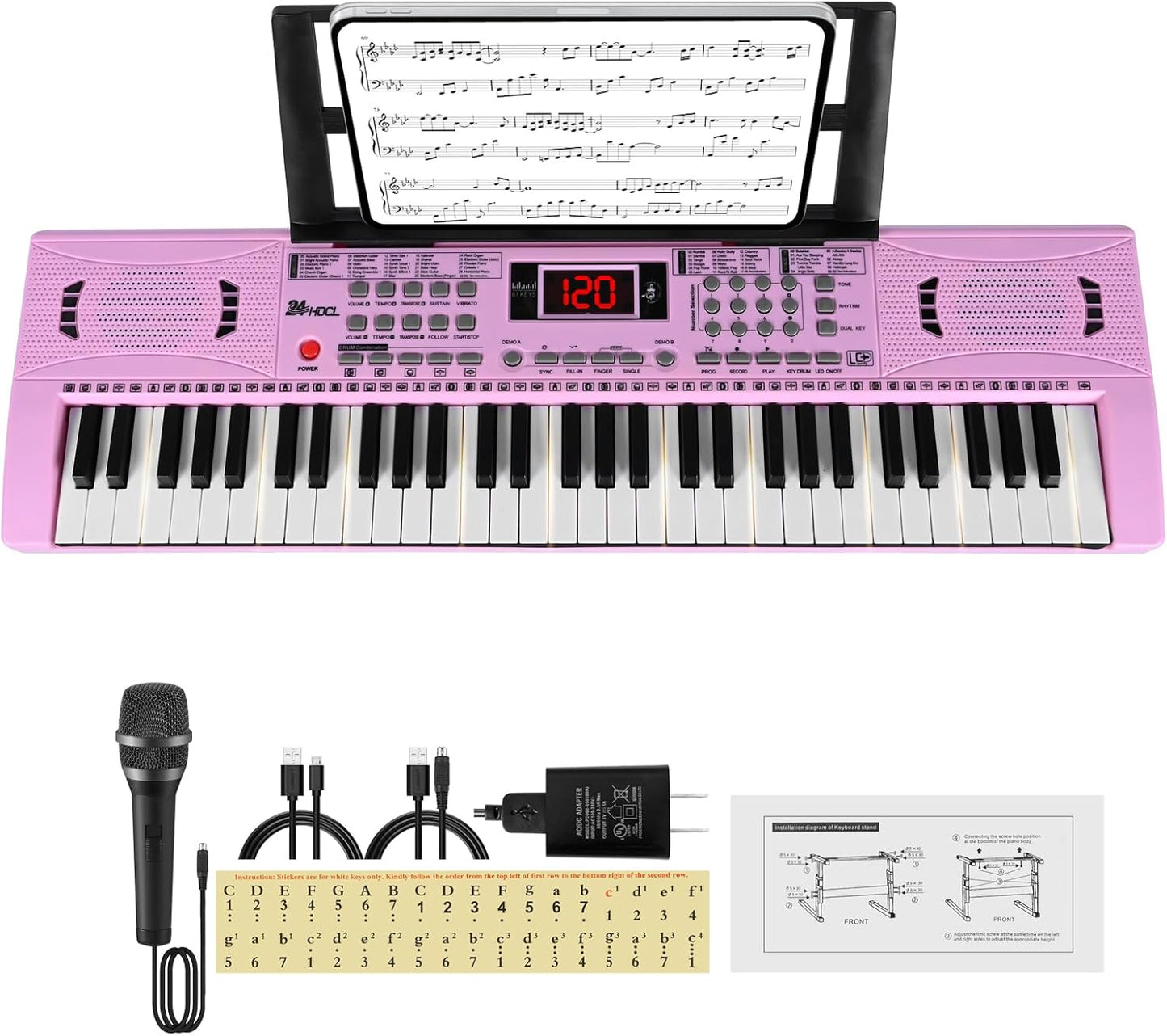 Electric Piano Keyboard for Kids with Speaker and Microphone