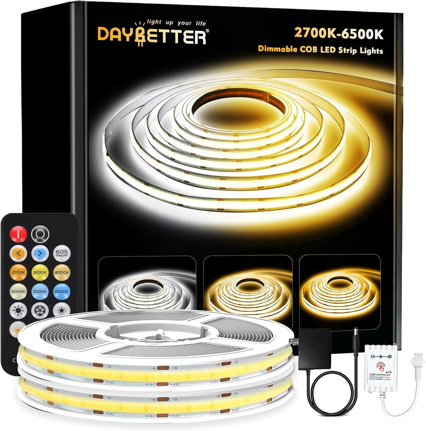 Tunable White COB LED Strip Light for Versatile Home Lighting