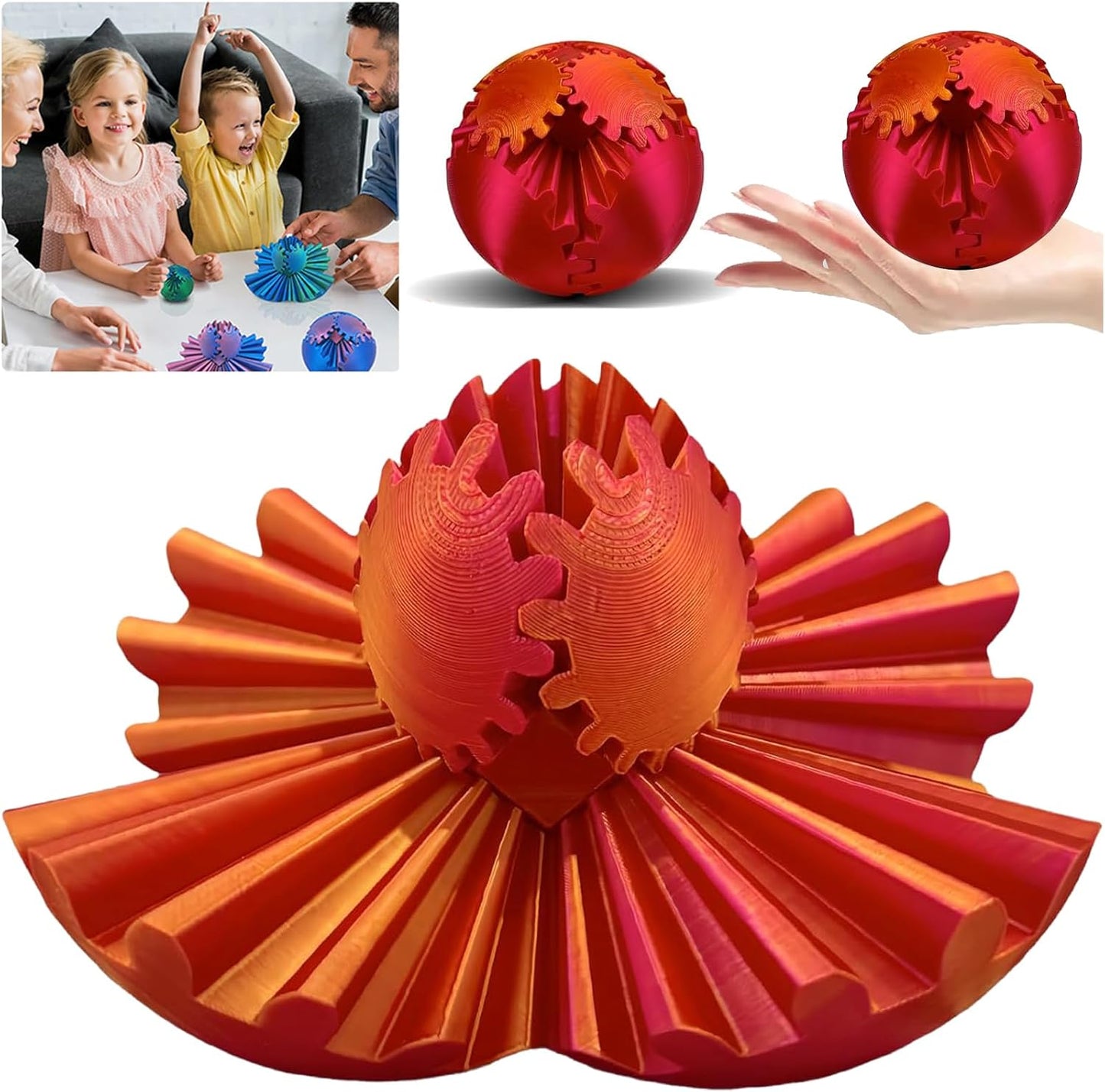 3D Printed Gear Sphere Fidget Toy | Stress Relief