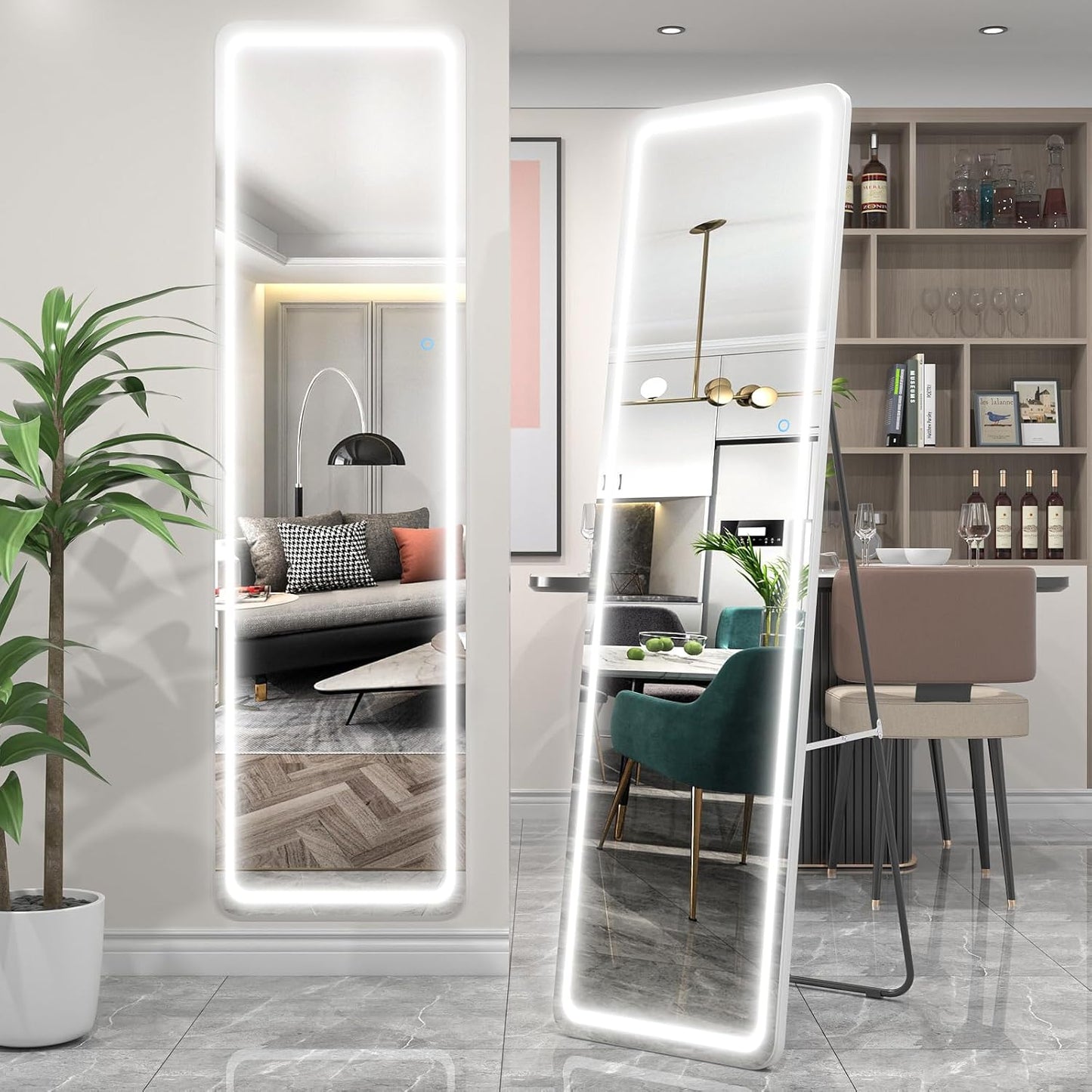 Full Length Floor Mirror with Light for Makeup and Bedroom