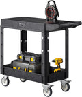 Utility Cart 550 lbs Capacity, Two-Shelf Service Cart - Mobile