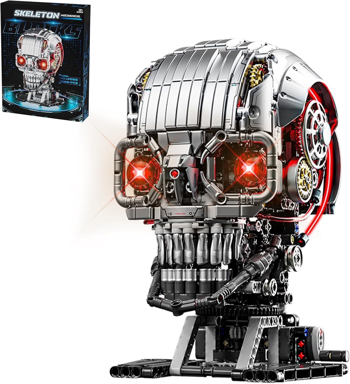 Mechanical Skull Building Block Set for Horror Fans & Decor