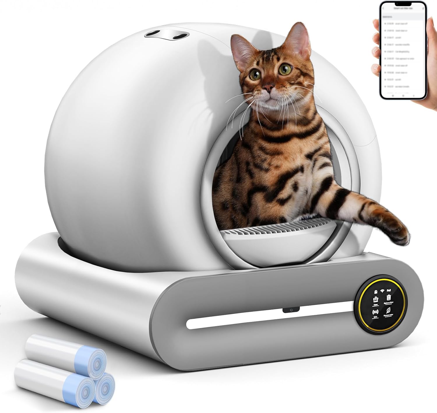 Self Cleaning Litter Box with App Control for Multiple Cats
