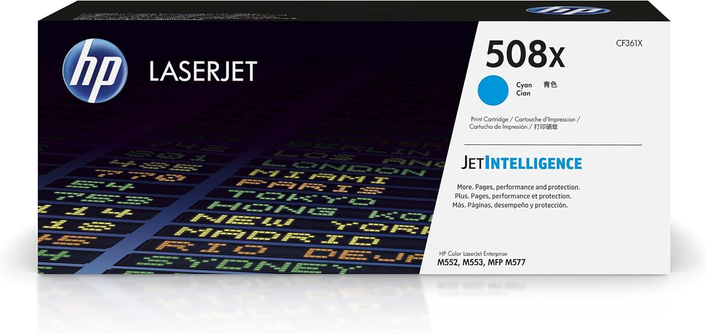 HP 508X Cyan High-yield Toner Cartridge for LaserJet Printers
