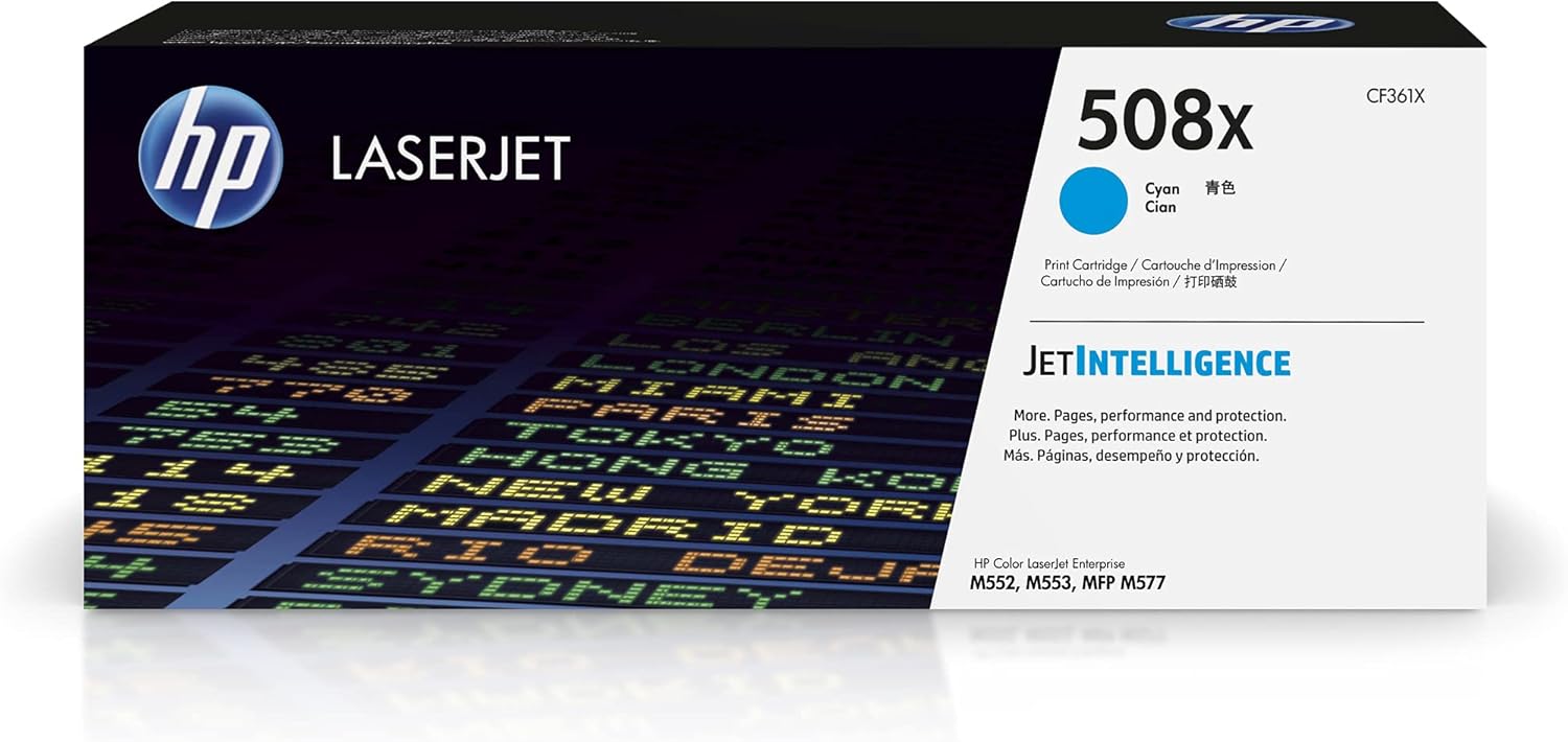 HP 508X Cyan High-yield Toner Cartridge for LaserJet Printers