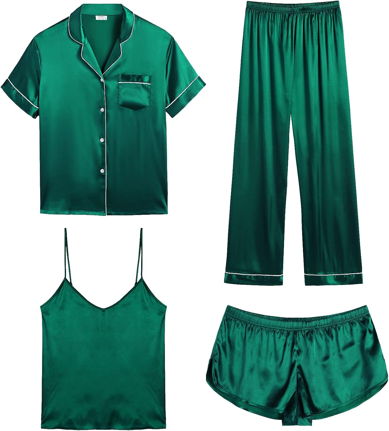 Luxurious SWOMOG Womens Silk Satin Pajamas Set for Comfort