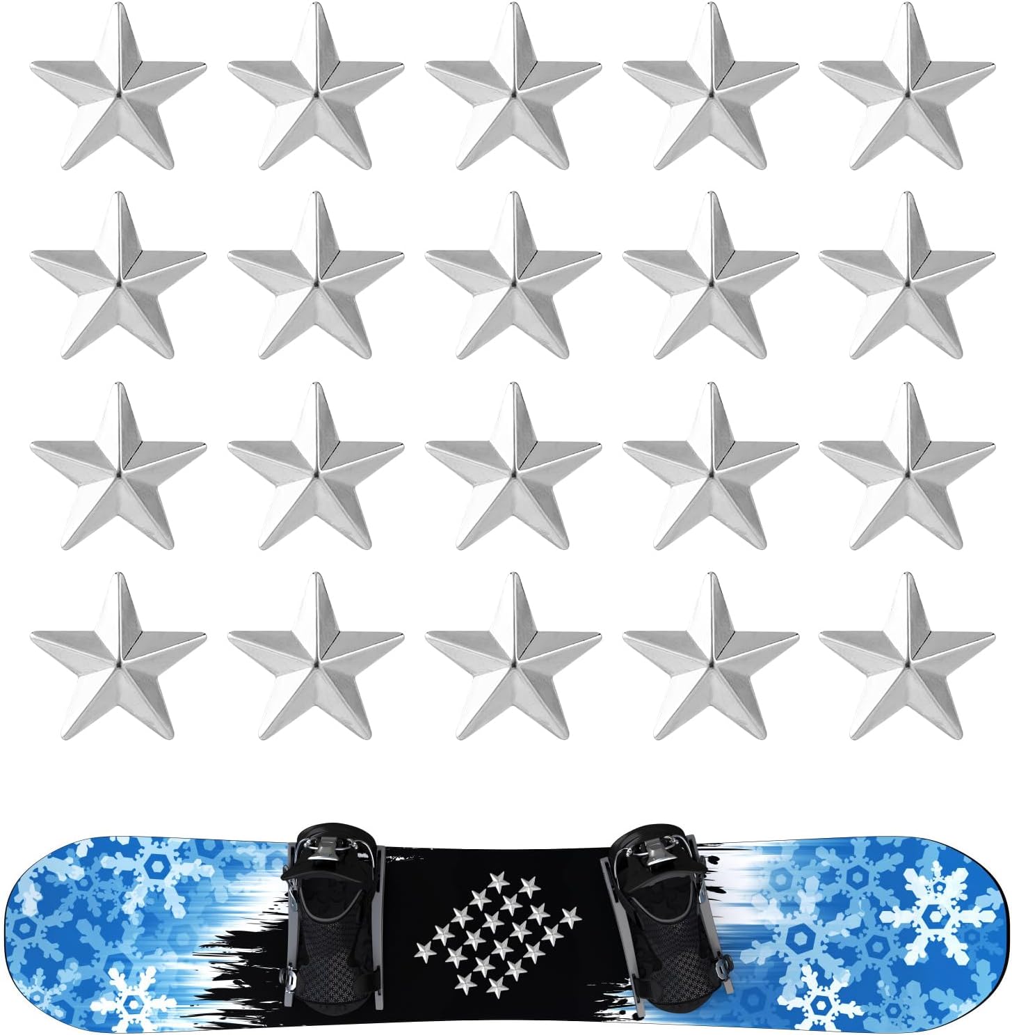 Silver Pentagram Stomp Pads - Extra Grip!