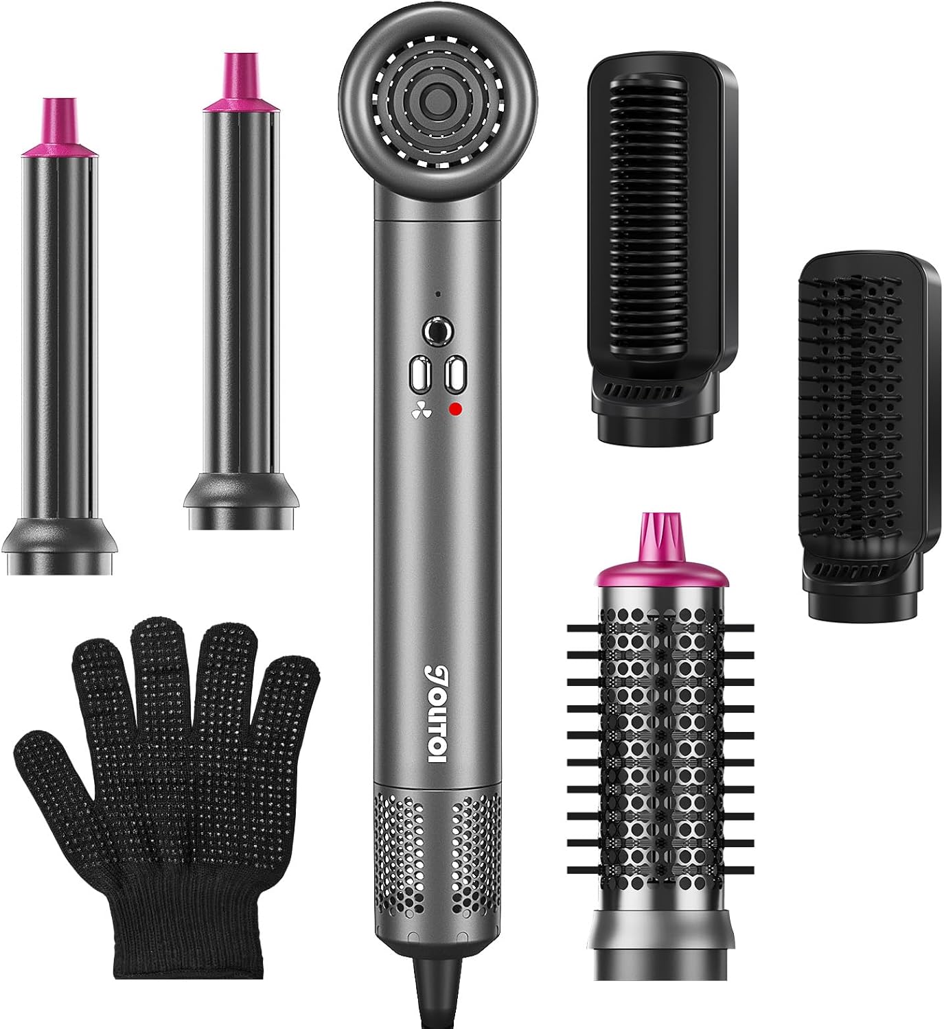 Jolitoi 6-in-1 Hair Styler: High-Speed Ionic Dryer & Styling Brush
