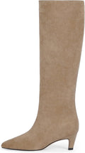 Knee High Boots Women Square Toe Kitten Heel - Comfortable Style