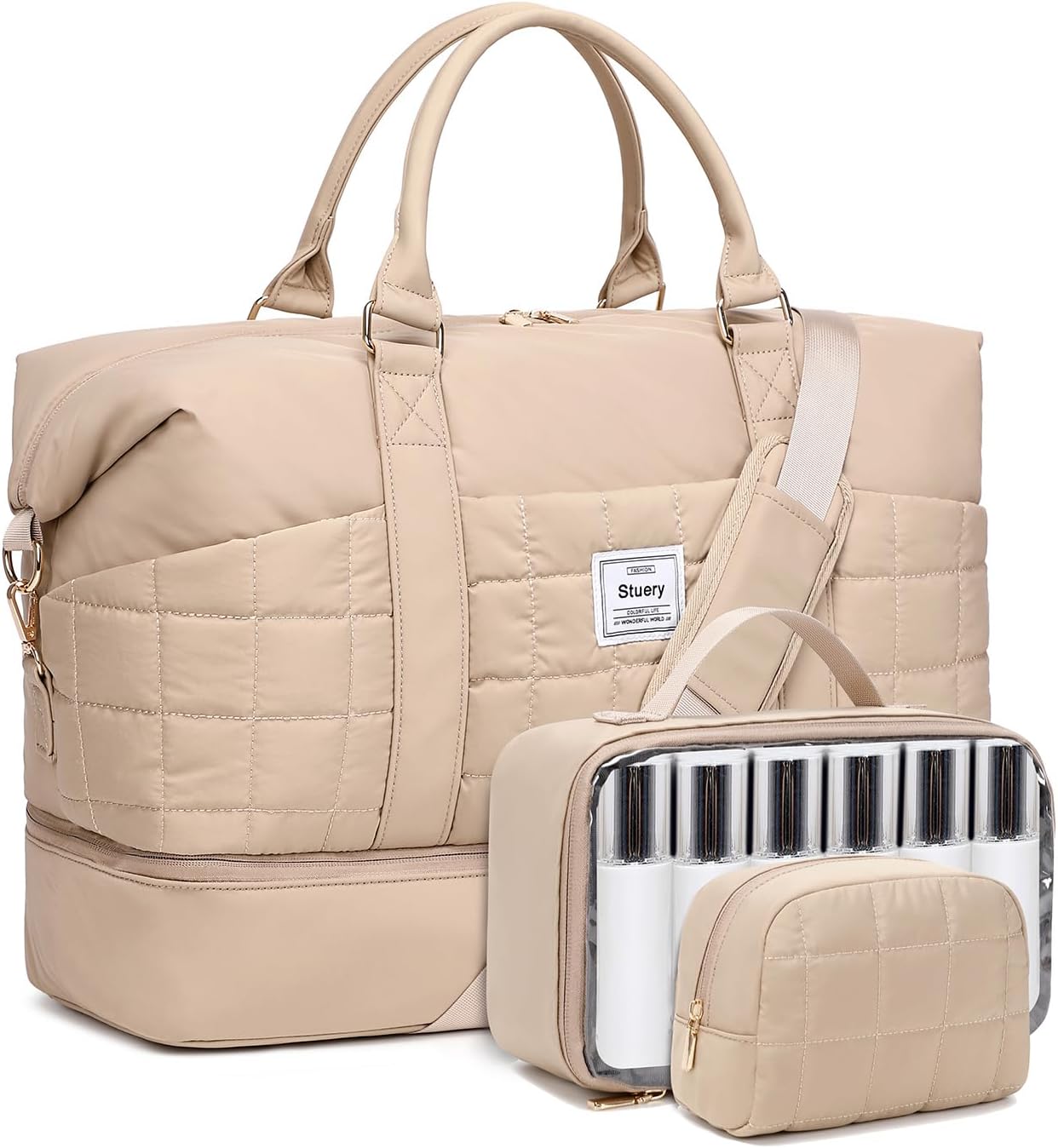 Large Travel Duffel Bag for Women with Shoe Compartment