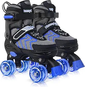 MammyGol Kids Roller Skates with Adjustable Sizes and Lights