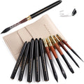 Travel Watercolor Brushes Set with Natural Squirrel Hair Tips