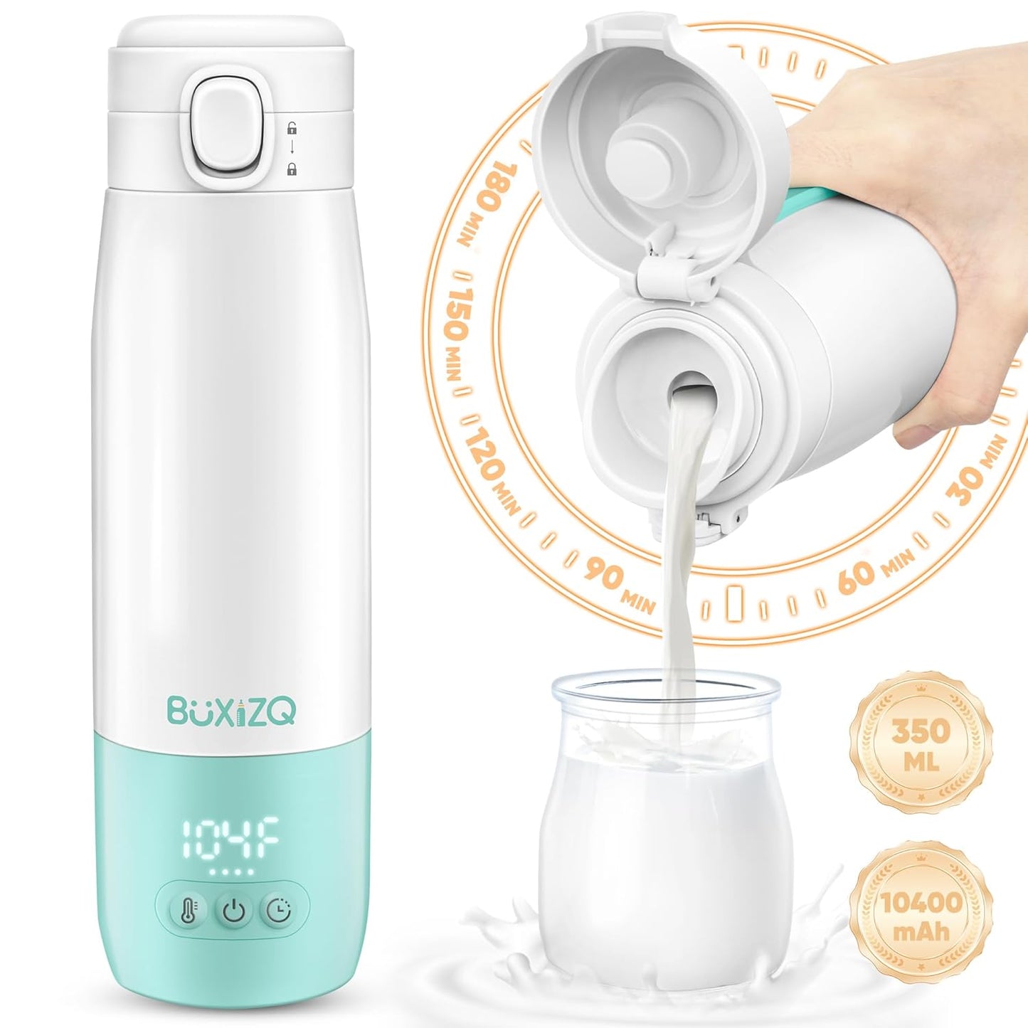 Portable Bottle Warmer for Travel - Fast Charging & Cordless