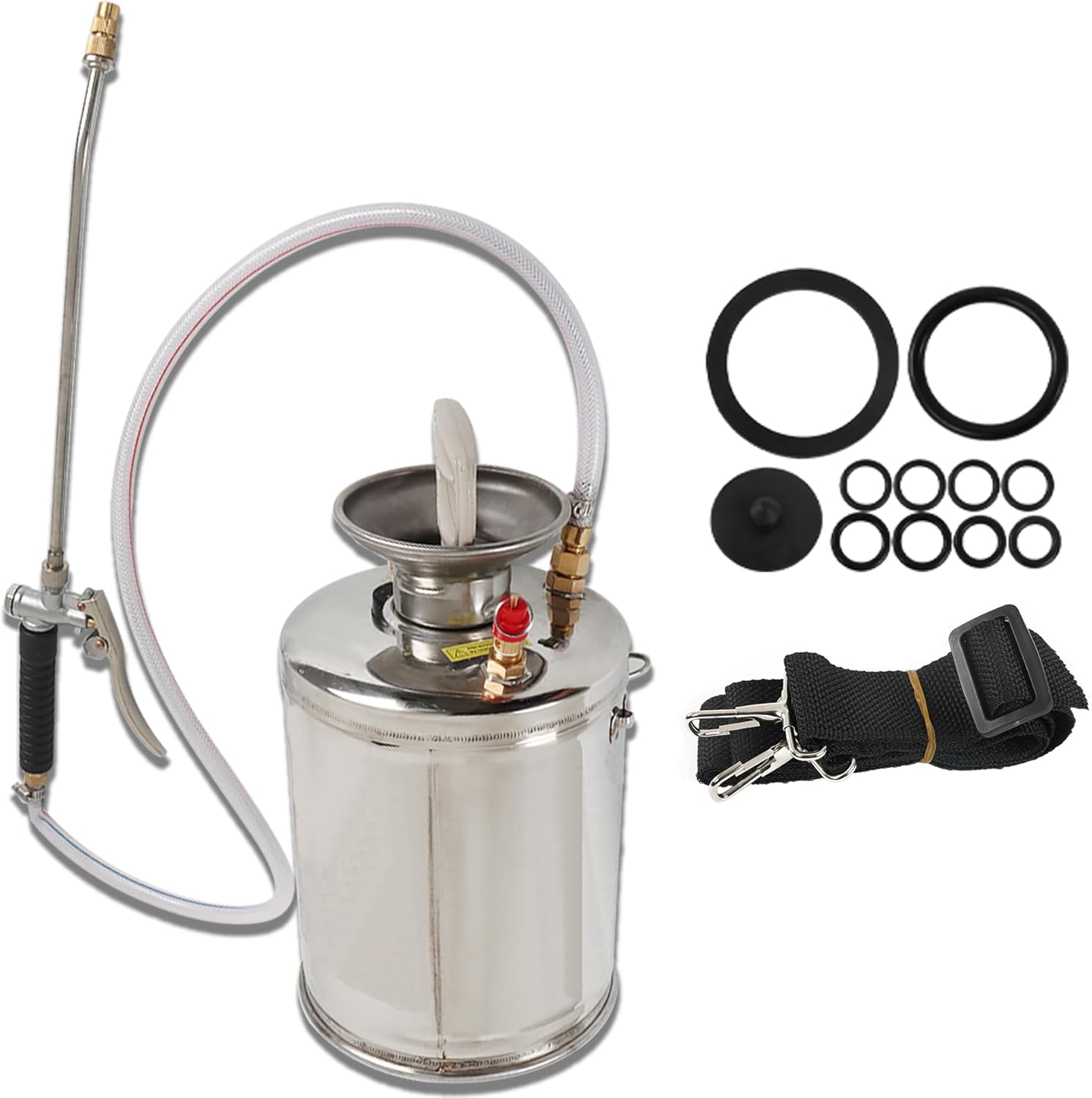 1 Gallon Stainless Steel Hand Pump Sprayer for Gardening and Cleaning