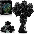 Black Roses Bouquet Building Set, 585 PCS - Gothic Forever Flowers