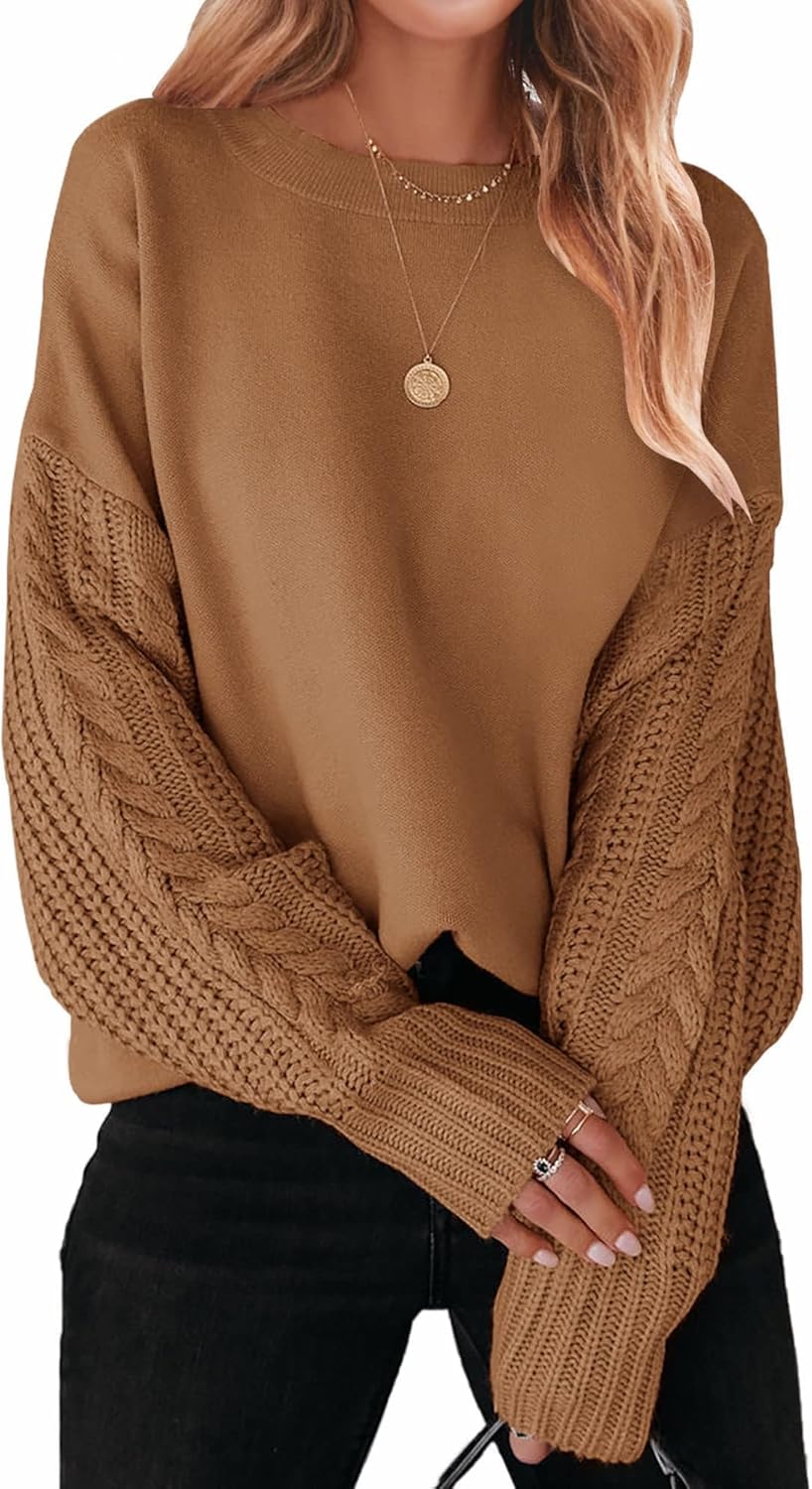 ZESICA Women's Oversized Pullover Sweater for Fall Fashion