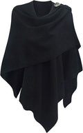 PULI Womens Large Cross Front Poncho Sweater Wrap Topper - Cozy Layer