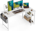 CubiCubi L Shaped Desk with Reversible Storage for Your Home Office
